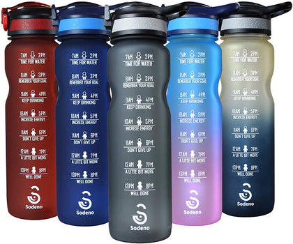 Sodeno 32oz Motivational Sports Water Bottle